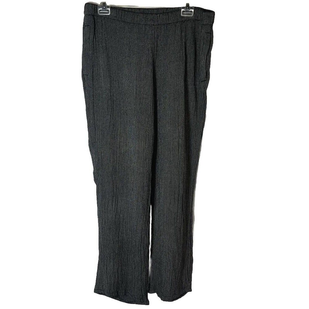 Cold Water Creek Gray Women’s Crinkle Pants Size 14 Summer Breeze Gauzer
